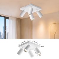 Immax PUNTO-4S ceiling wall spotlight square 4 heads, GU10, white (3)