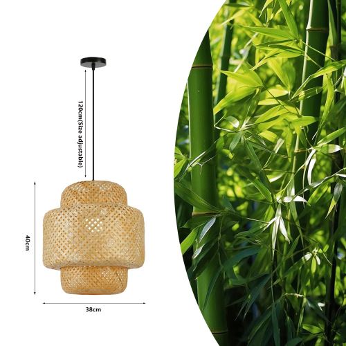 Immax BOHO HILO designerska oprawa wisząca, L38cm. E27. bambus. (7)