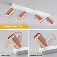 Immax PUNTO-4 ceiling wall spot light linear 4 heads GU10, copperIwhite (7)