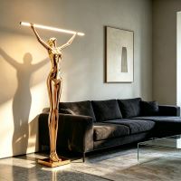 Immax SILUETTE Linea 180cm – SMART LED 16W floor-standing sculpture, lamp, fibreglass, rose gold (1)
