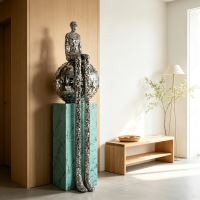 Immax SILUETTE Imperial OBR-190 cm, Skulptur, galvanisiert, GUN-Schwarz, Glasfaserverbundwerkstoff mit Sockel (10)