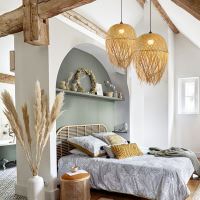 Immax BOHO HILO Design-Pendelleuchte, L45cm. E27, Bambus