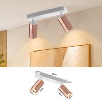 Immax PUNTO-2 ceiling wall spot light 2 heads GU10, copper/white (2)