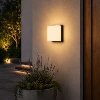 Immax LUXLINE LED-Außenleuchte, Wand- und Deckenleuchte, eckig, 8 W, 3000 K, 240 V, IP54, mattes Kunststoffgehäuse (4)