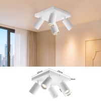 Immax PUNTO-4S ceiling wall spotlight square 4 heads, GU10, white (5)