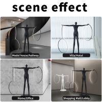 Immax SILUETTE Ring 210 cm – Sculptural Floor Lamp, Fiberglass, Black, LED SMART 90W (3)