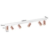 Immax PUNTO-6 Ceiling wall lamp linear 6 heads, GU10, 119cm, copper/whte (10)