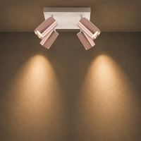 Immax PUNTO-4S ceiling wall spotlight square 4 heads, GU10, copper/white (2)