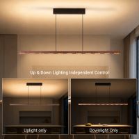 Immax NEO-MADEIRA linear walnut wood 157 cm, 37 W, 3000 K, on a cable, dimmable with a sensor (30)