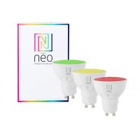 Immax NEO Smart Set 3x LED-Lampe GU10 4,8W RGB + CCT Farbe und Weiß, dimmbar, WiFi, Beacon (1)