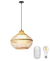 Immax BOHO PINCHOS design pendant luminaire, D40, SMART E27, bamboo wood