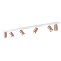 Immax PUNTO-6 Decken-Wandleuchte linear 6 Köpfe, GU10, 119cm, Kupfer/Weiß (11)