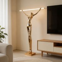 Immax SILUETTE Linea 180cm – SMART LED 16W floor-standing sculpture, lamp, fibreglass, rose gold (9)