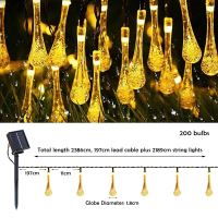 IMMAX DROP Solar LED Dekorationskette, 200x LED, 20 m, 3000K warmweiß, IP65 (7)