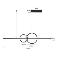 Immax NEO LITE RONDAS Smart pendant luminaire black 131cm 56W Tuya WiFi with BEACON support rozměr