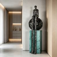 Immax SILUETTE Imperial OBR-190cm electroplated GUN black fibreglass sculpture with plinth (14)