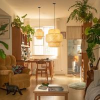 Immax BOHO HILO Design-Pendelleuchte, L38cm. E27. Bambus.