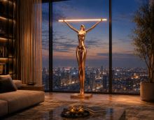 Immax SILUETTE Linea 180cm – SMART LED 16W floor-standing sculpture, lamp, fibreglass, rose gold (18)