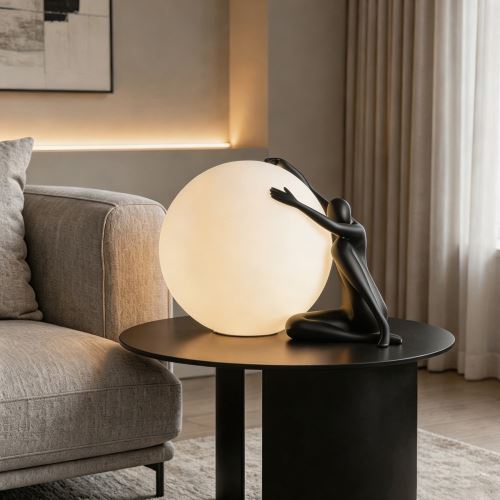 Immax SILUETTE Moon Lady – 53 cm, sculpture, decorative lamp, black, fibreglass, 1xE27 (1)