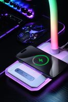 LED-Tischleuchte Immax GAMER RGB, QI-Ladung, USB-Ausgang, weiß (2)