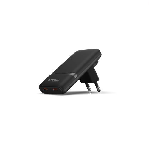 Ladegerät Slim 2x USB-C PD65W- GaN PD3.0/QC3.0 schwarz