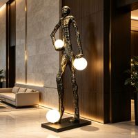 Immax SILUETTE Glam Aura – 185 cm – Skulptur, Stehlampe, Bronze, Glasfaserverbundwerkstoff, 3xE27 (8)