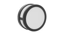 Immax LUXLINE Outdoor LED Wall and Ceiling Light, Round, BLACK, 8W, 3000K, 240V, IP54