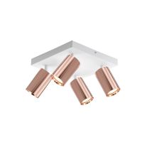 Immax PUNTO-4S ceiling wall spotlight square 4 heads, GU10, copper/white (12)