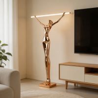 Immax SILUETTE Linea 180 cm – Standskulptur SMART LED 16 W, Leuchte, Glasfaser, Roségold (16)