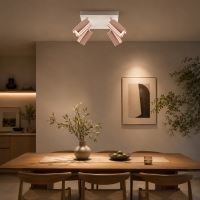 Immax PUNTO-4S ceiling wall spotlight square 4 heads, GU10, copper/white (4)
