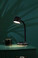 Immax PERLA LED desk lamp, Qi wireless charging, black + grey and metal detail (12)