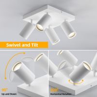 Immax PUNTO-4S ceiling wall spotlight square 4 heads, GU10, white (15)