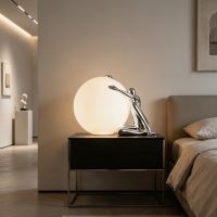 Immax SILUETTE Moon Lady 53 – sculpture, decorative lamp, shiny silver (chrome), fibreglass, 1xE27 (2)
